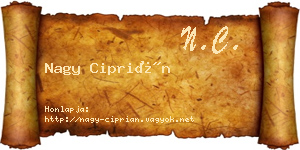 Nagy Ciprián névjegykártya